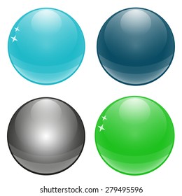 Four drops on a white background