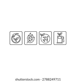 Four eco friendly icons on white
