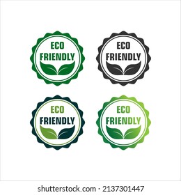Four Eco friendly stamp label with different color template