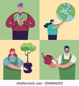 four ecologists group of characters