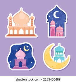 cuatro iconos del conjunto de mubarak eid