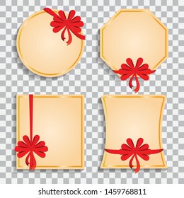 Four elegant frame with ribbon isolated icon