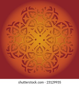 Four elegant heart in red