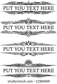four elegant text frame (vector illustration)