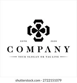 Concepto de cuatro elementos de diseño de logotipo Plantilla de Vector