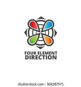 Four Element Direction Logo Template