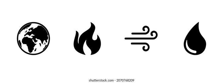 four element of nature icon, four element of nature vector sign symbol