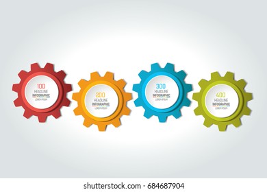 Four elements chart, scheme, diagram. 4 Infographic template.