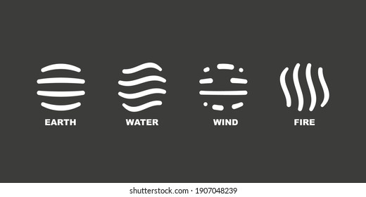Four elements design vector illustration