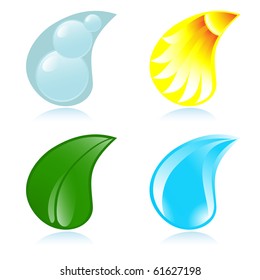 Four elements. Fire, water, air, ground. Vector-Illustration