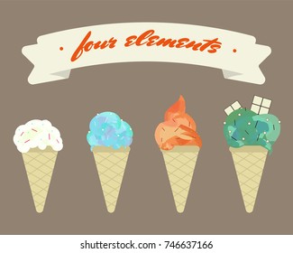 Four elements ice cream set