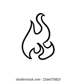 Four elements icon: fire. Pictograph fire symbol. Cute cartoon esoteric doodle. Alchemy highlights vector symbol isolated on white background.