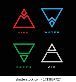 Four elements icons, Vector logo template. water, fire, air, earth symbol, vector illustration.