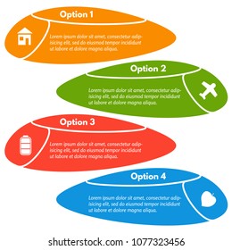 Four elements of infographic design with icons. Step by step infographic design template. Vector illustration
