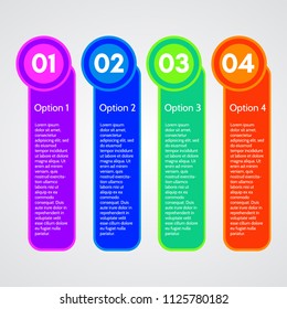 Four elements of infographic design. Step by step infographic design template. Vector illustration
