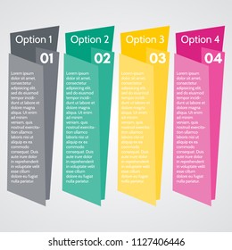 Four elements of infographic design. Step by step infographic design template. Vector illustration
