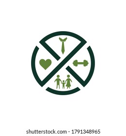 four elements in life which include, Health, Family, Career and Love as well as belief, can be used for logos and icons