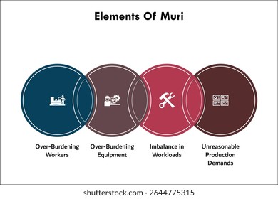 Four elements of MURI. Infographic template with icons and description placeholder