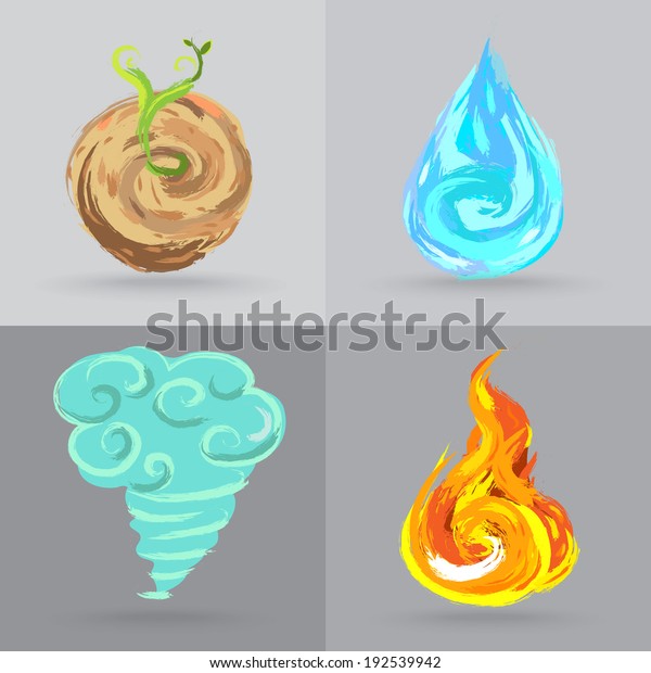 4 elements of nature royalty free
