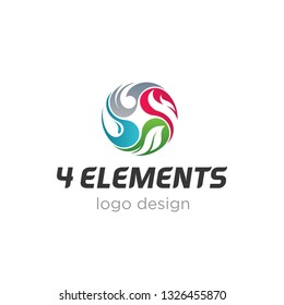 Four Elements Nature Simbols Logo