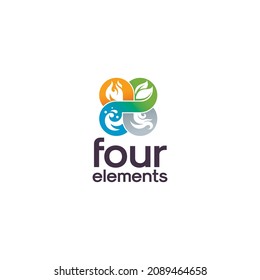 Four Elements Nature Simbols Logo