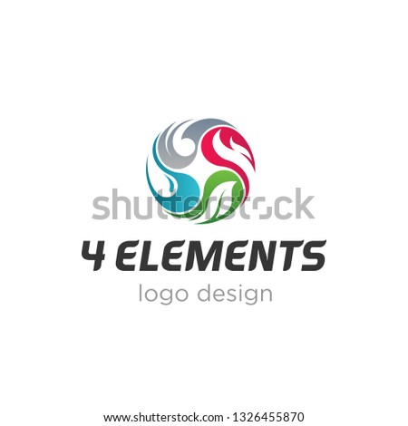 Four Elements nature simbols logo