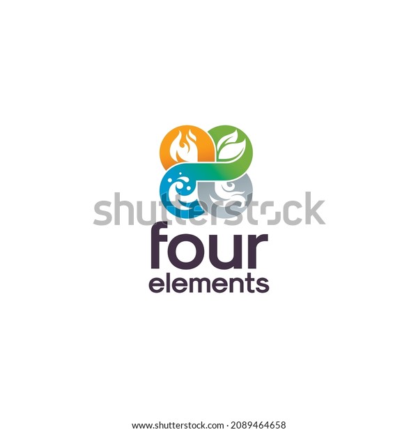 Four Elements nature simbols\
logo
