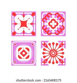 Four elements for pattern. Set of geometric elements for background. Vector