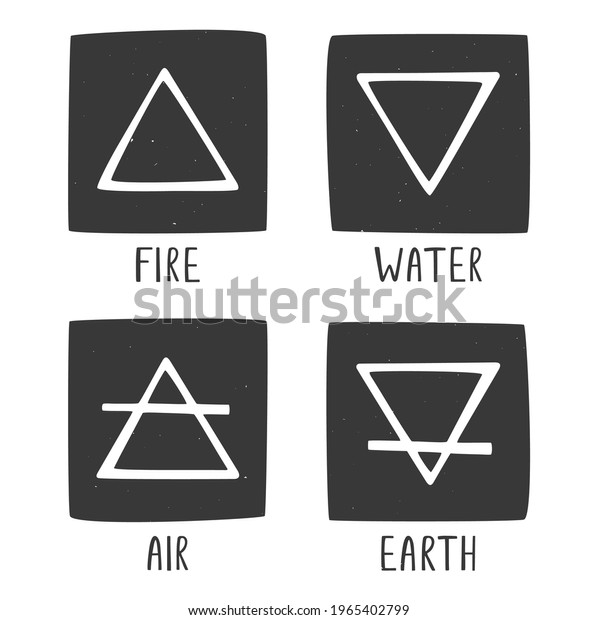 Four Elements Symbol Set Alchemy Pictographs Stock Vector (Royalty Free ...