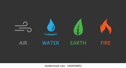 Four elements symbol. Vector illustration, flat design.