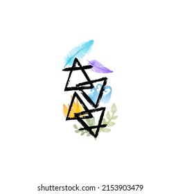The four elements symbolism -  Fire, Water, Air, and Earth - tattoo idea illustration
