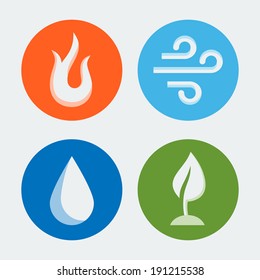 Four Elements - Vector Icons Set #2