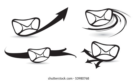 four email icon with web design vector illustration.