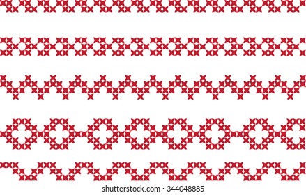 four embroidered patterns on a transparent background