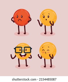 four emojis characters set icons