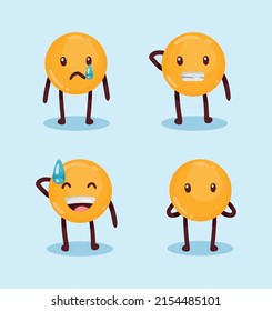 cuatro iconos de juego de caracteres emoticonos