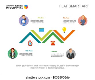 Four Employees Workflow Slide Template