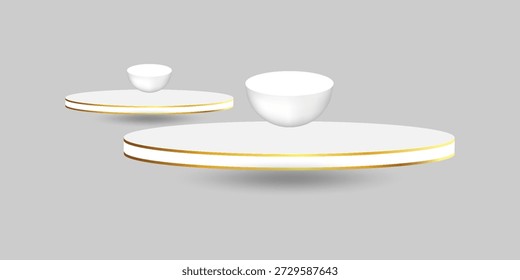 Quatro prateleiras brancas vazias isoladas sobre fundo transparente. Modelo de design vetorial