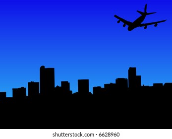 Viermotorflugzeug auf dem Weg nach Denver