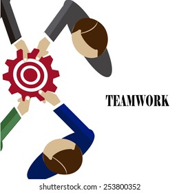 four executives decentralized top view argue with a hand a pinion