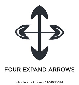 Four Expand Arrows icon vector isolated on white background for your web and mobile app design, Four Expand Arrows logo concept