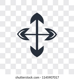 Four Expand Arrows vector icon isolated on transparent background, Four Expand Arrows logo concept