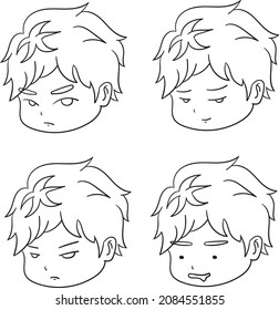 Four expression chibi in one artboard 