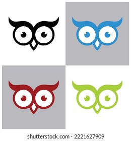 four eye owl image logo vector