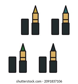 Four eye shadow pencils - vector illustration