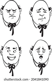 Four facial expressions of the same man