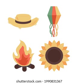 four festa junina set icons
