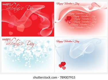 Four festive backgrounds for Valentine's day