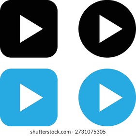 Cuatro iconos de Botón de juego rellenos en colores.