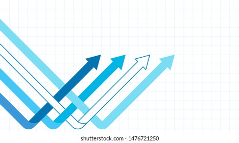 The Four Financial Arrows going up on a white background